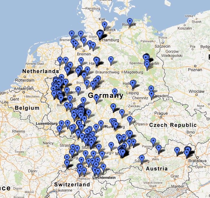 Facebook Recruiting Studie 2012 von atenta analysierte Unternehmen in der Studie von atenta 2012