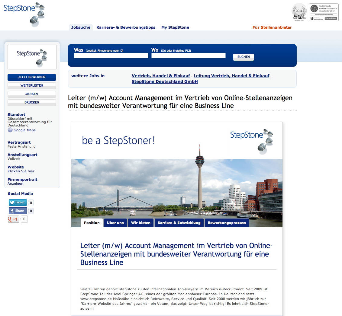 Stepstone Stellenanzeige Plus