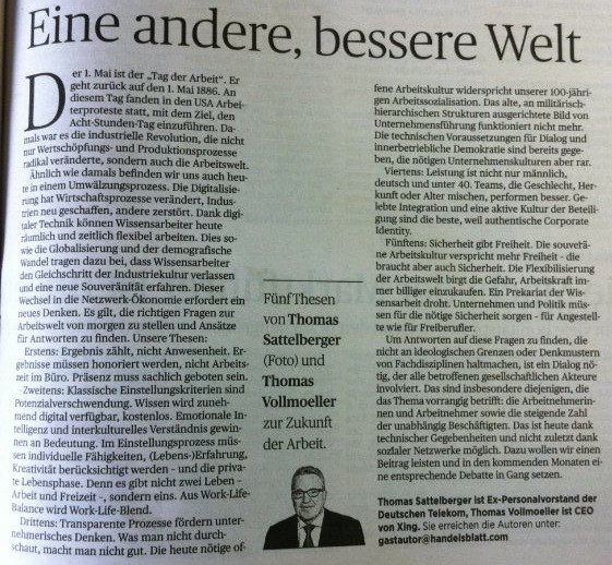 Immer mehr Gedanken und Anregungen zur „Arbeitswelt der Zukunft“